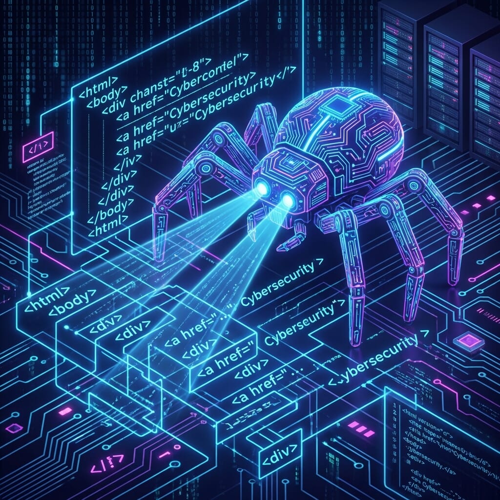 Visualization of a web crawler scanning code