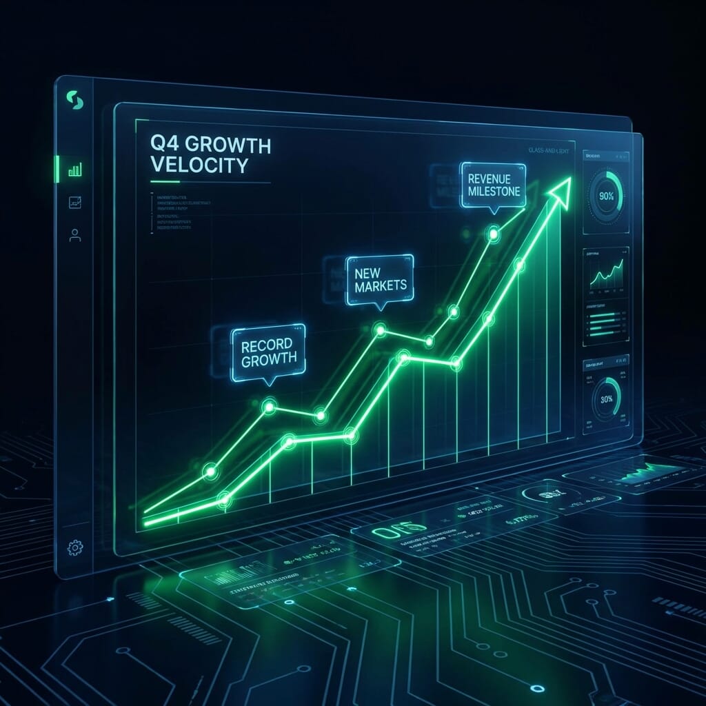 Growth chart showing revenue increase